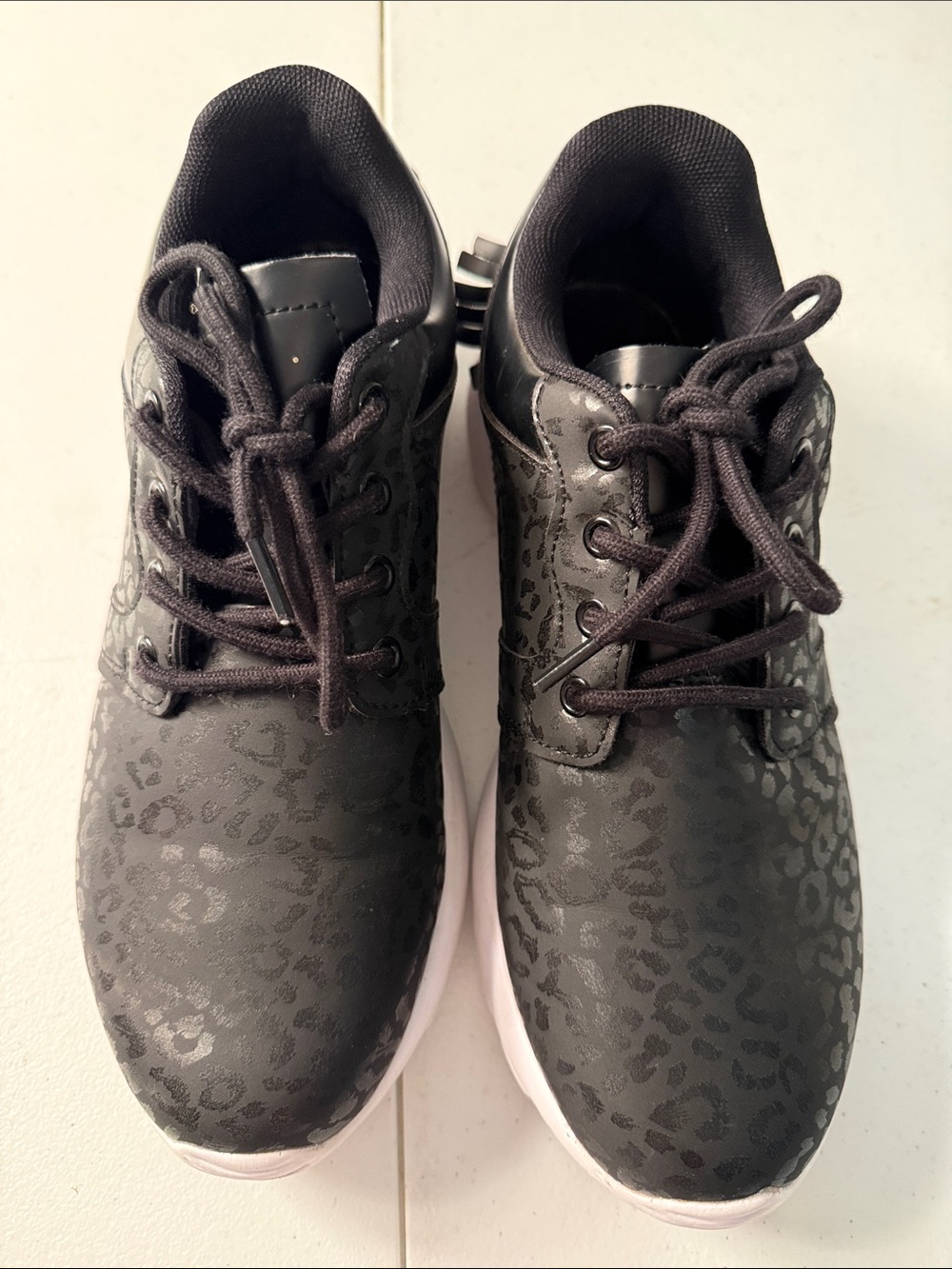 Crazy Train Black Leopard Print Athletic Sneakers